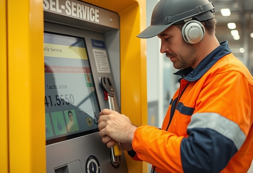 Terminal de autoservicio operativo en una sucursal