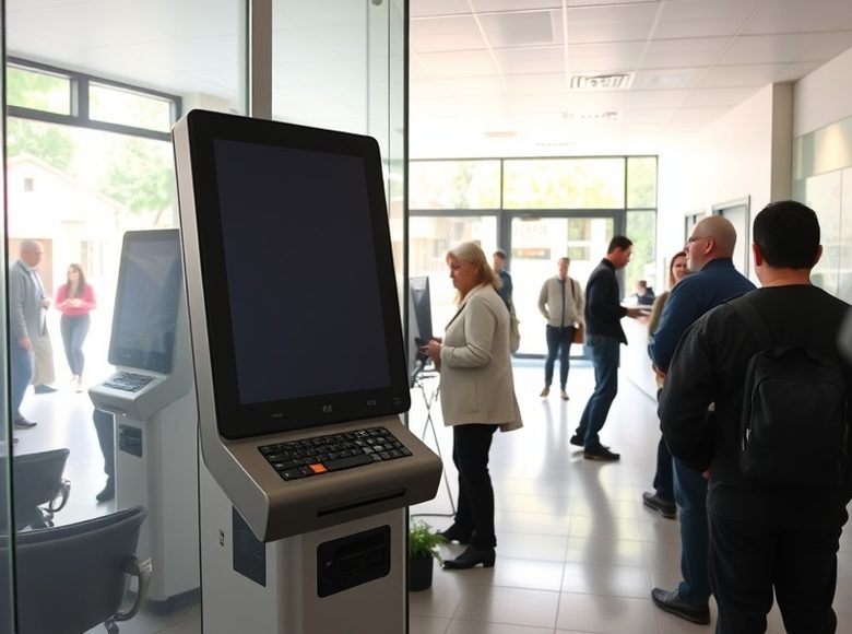 Antes — Terminal fuera de servicio en horario de alta demanda: la espera se traslada a la caja.